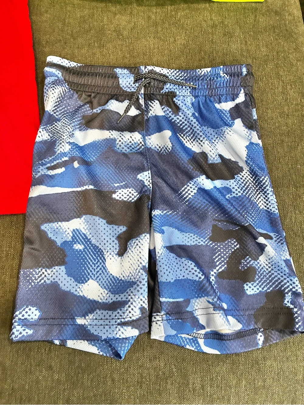 Boys Shorts Tank Bundle Lot of 3 NWT Athletic Camo Neon Fireworks Size 5/6